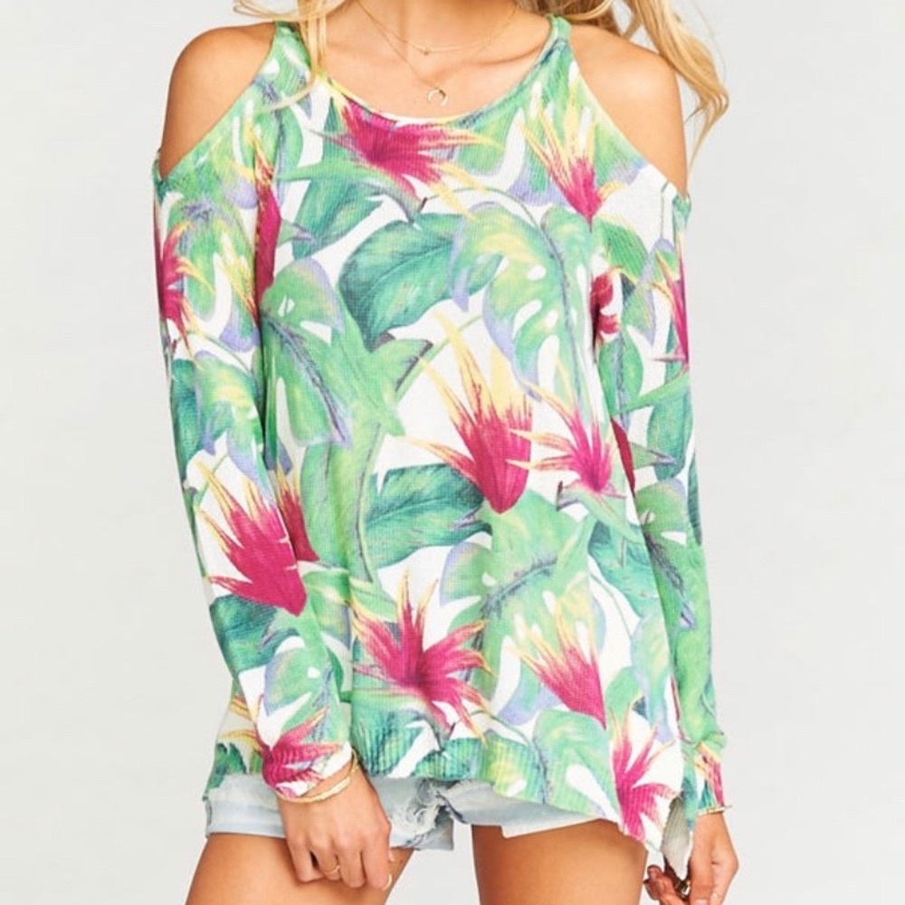Show me your Mumu open shoulder sweater